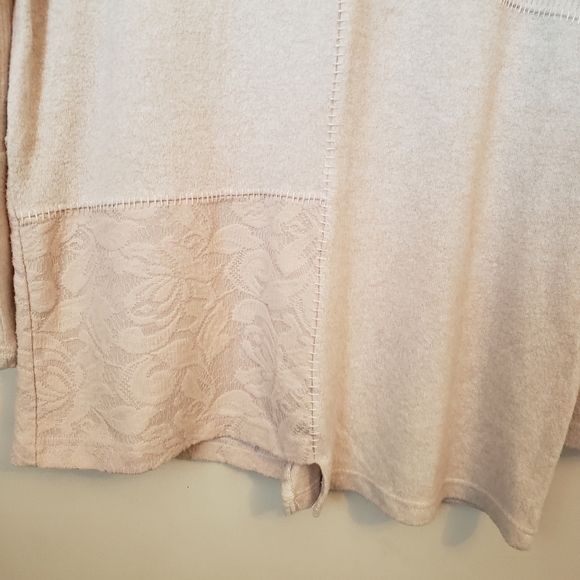 Anthropologie Saturday Sunday Ivory snowmass patchwork lace sweater size S - Picture 6 of 12